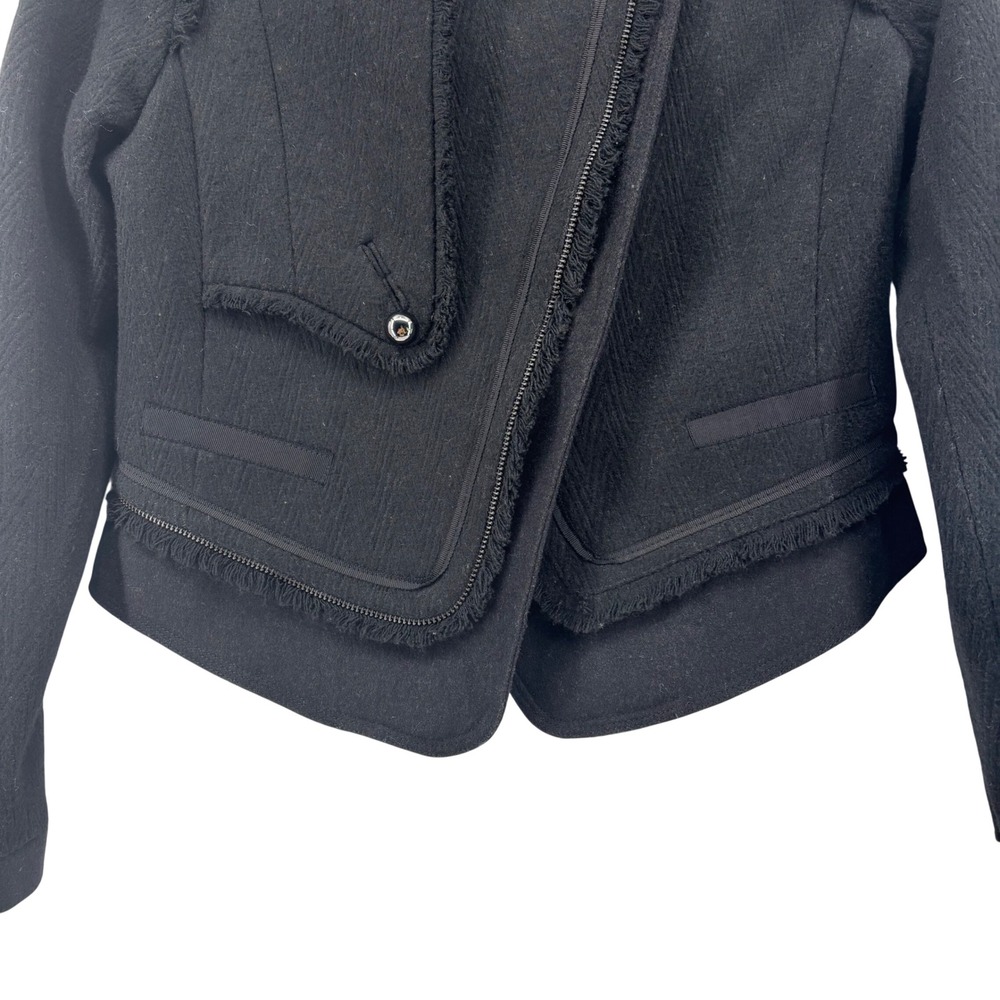 Anthropologie x Greylin Womens Black Asymmetrical Fringe Moto Jacket
Size M - Picture 3 of 11
